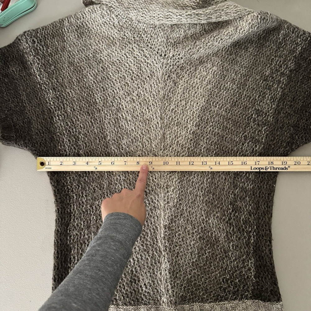 Fenn Wright Manson Women's Cowl‎ Turtleneck Tunic Sweater M Taupe Short Sleeve - Picture 9 of 11